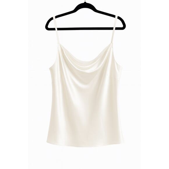 Lafayette 148 New York Silk Charmeuse Cowl Neck Camisole 1X Ivory $698 NWT - Picture 1 of 5